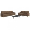 VidaXL Set de canapele, 2 piese, maro, textil