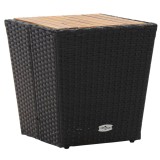 Cumpara ieftin Masă de ceai negru 41,5x41,5x43 cm poliratan lemn masiv acacia