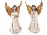 Cumpara ieftin Set 2 figurine Ingeri polirasina alba aurie 14.5x9x27.5 cm