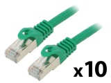 Cablul de rețea F/UTP 6 litat CCA PVC verde 0,5m 26AWG