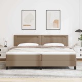 vidaXL Pat cu arcuri cu led Cappuccino 200 x 200 cm Piele artificială 3339067