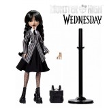 Păpușă de Colecție, Mattel, Monster High Wednesday, Outfit școală, Negru