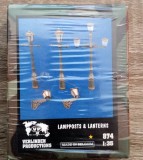 Kit LAMPPOSTS &amp; LANTERNS Firma VERLINDEN PRODUCTIONS Cod 874 Scara 1/35 DIORAMA MACHETA ASAMBLARE HOBBY WWII ACCESORII RĂȘINĂ MOBILIER, 1:32