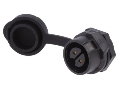 Conector Circular Soclu 16mm 2-PIN Mamă Aurit foto