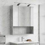 vidaXL Dulap cu oglindă pentru baie Gri din beton 60 x 14.5 x 70 cm 889194