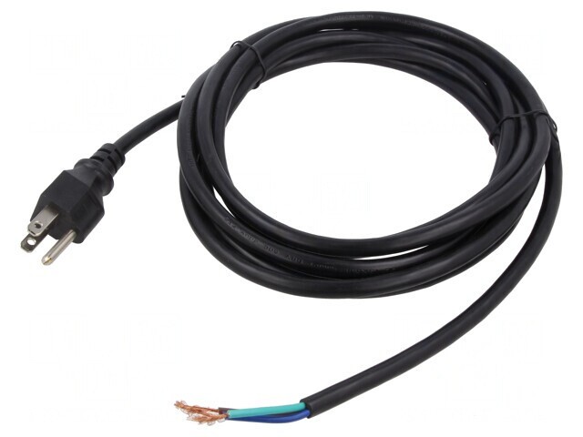 Cablu Alimentare NEMA 5-15 3x18AWG 3.7m Negru 10A