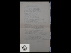 Manuscris D Theodorescu - Elegie de pe urma - poem foto