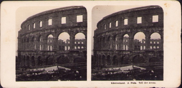 ST67N K&uuml;stenland, Pola, Teil der Arena, 1906, stereoscopic photo