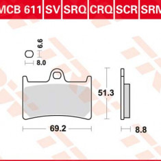 Set placute frana TRW MCB611 - Yamaha TZ 125 - TZR 250 - FZ6-S2 - FZS Fazer - YZF-R6 - MT-07 - MT10 - FZ-1 Fazer - YZF-R1