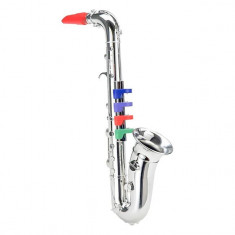 Instrument muzical de jucarie, model saxofon, argintiu, 35,5&amp;amp;#215;12 cm foto