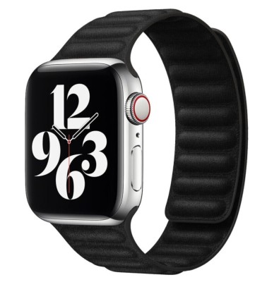 Curea link magnetica, marca THD, compatibila Apple Watch 45 mm seria 9, Apple Watch SE 44 mm, marime universala, culoare negru foto