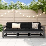 Gossi set mobilier de gradina, 3 piese, gri, lemn masiv de pin