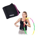 Centura abdominala Relaxdays pentru antrenament cu cerc Hula Hoop, 90 cm, negru roz - RESIGILAT