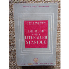 G.Calinescu / Impresii asupra literaturii spaniole (ed.I - 1946)