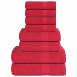 vidaXL Set prosoape 8 piese rosu 360 g/m&sup2; 100% bumbac