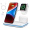Incarcator Wireless Profesional 3 in 1 BIRAI&reg;, Fast Charger Multifunctional, Incarcare de 15W pentru Telefon, Casti, Smartwatch, Compatibil cu Toate S