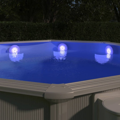 Lampă LED plutitoare de piscină, cu telecomandă, alb foto