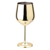 Pahar, pentru vin, Shiny Gold, otel inoxidabil, durabil si rezistent la coroziune, auriu, pentru un aspect elegant si sofisticat, 500 ml, Oem
