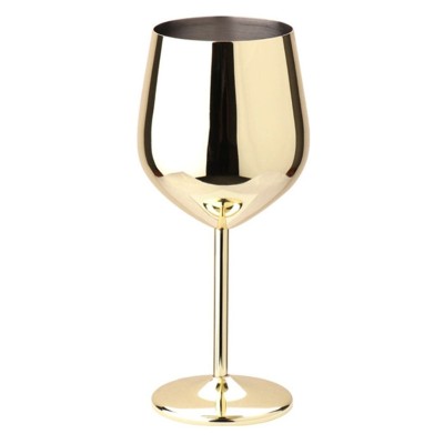 Pahar, pentru vin, Shiny Gold, otel inoxidabil, durabil si rezistent la coroziune, auriu, pentru un aspect elegant si sofisticat, 500 ml foto