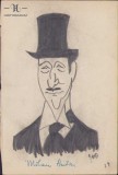 HST 153S Caricatura Milan Antici anii 1930 Geo Dumitrescu semnata