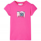 Tricou pentru copii, roz &icirc;nchis, 104 GartenMobel Dekor, vidaXL