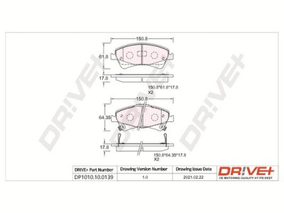 Dr!ve+ DP1010.10.0139 set placute frana,frana disc foto
