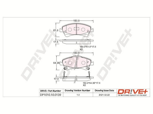 Dr!ve+ DP1010.10.0139 set placute frana,frana disc