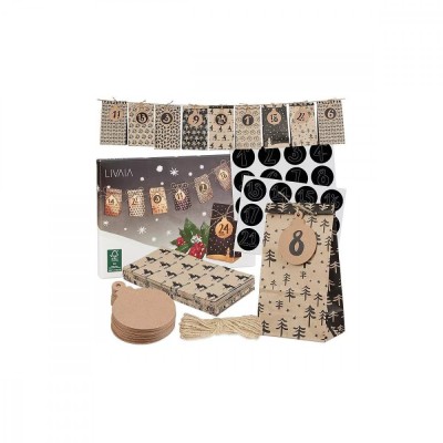 Set 50 piese calendar advent Livaia 2023, 9 x 18 x 5.5 cm, hartie, multicolor foto