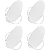 SONGMICS Set 4 carlige perete, design oval din otel, 5 kg per carlig, 9x5x7 cm, alb perlat Household NewTrend