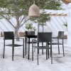 Set de servit masa pentru grădină, 5 piese, negru