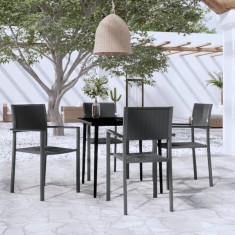 vidaXL Set de servit masa pentru grădină, 5 piese, negru 3099276