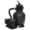 Filtru nisip piscina vidaXL cu prefiltru, 10000 l/h, 400W, 30cm, negru - Pentru piscine supraterane