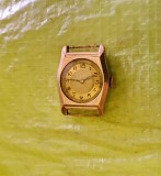 H400-I-I-Ceas DAMA Walzgold vechi- Double nefunctional placat 10 microni perioada interbelica inainte de razboi diametrul 3,6/ 3,5 cm.