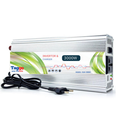 Invertor 2 in 1 cu incarcator baterii auto , 3000W 12V 220V, Port USB, Functie UPS foto