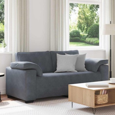 vidaXL Canapea lovesea gri &amp;icirc;nchis 140 cm catifea 4105268 foto