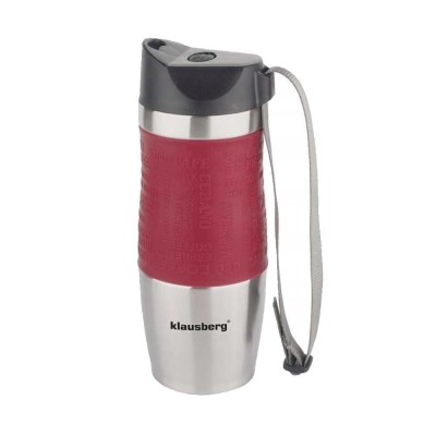 Termos din inox, rosu, capacitate 380ml, Klausberg foto