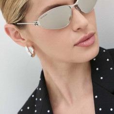 Balenciaga ochelari de soare femei, culoarea argintiu, BB0335S