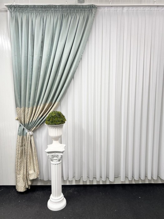 Draperie Byblos, verde menta&amp;amp;amp;auriu