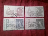 Serie Cehoslovacia 1948 - 600 Ani Universitatea Karl din Praga, 4 valori cu vignete , stampilate