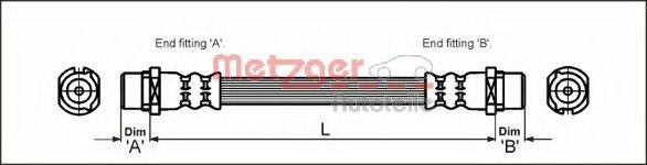 Conducta / cablu frana OPEL ASTRA G Hatchback (F48, F08) (1998 - 2009) METZGER 4112828