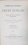 INTRODUCTION HISTORIQUE AU DROIT ROMAIN par HENRI ROLIN - BRUXELLES
