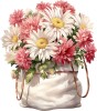 Sticker decorativ, Flori Crizanteme, Alb, 68 cm, 1363STK-12