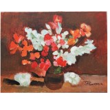 E64 Tablou, Flori de toamna, 2021, acrilic pe carton panzat, neinramat, 24x18cm, Realism, RavariuArt