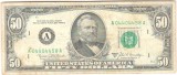 SV * SUA / Statele Unite ale Americii 50 $ / FIFTY DOLLARS 1969 B * Presidenty Ulysses S. Grant * Seria A 04404458 A