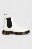 Cumpara ieftin Dr. Martens ghete chelsea de piele 2976 Yellow Stitch femei, culoarea alb, cu platformă DM26228100