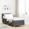 VidaXL Pat cu Arcuri și Saltea - Gri &Icirc;nchis, 80x200 cm, Material Textil