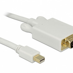 Cablu Mini Displayport la VGA T-T 5m Alb, Delock 82936