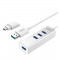 Hub USB UNITEK Y-3082B 4x USB 3.0 plus adaptor USB tip-C argintiu