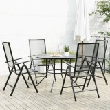 VidaXL Set scaune de grădină rabatabile, 5 buc., antracit, oțel vopsit 3283762