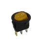 Intrerupator Rocker Rotund 14.5mm SPST ON-OFF Galben LED 250V 3A IP20 KCD5